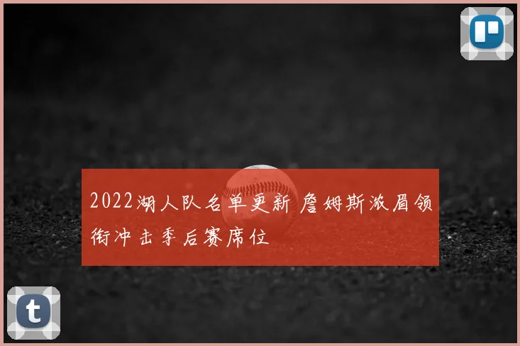 2022湖人队名单更新 詹姆斯浓眉领衔冲击季后赛席位